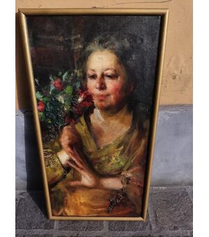 Signora con fiori