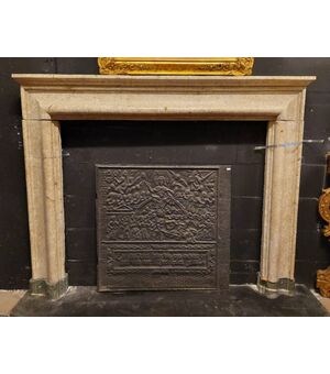 chm688 - Salvator Rosa fireplace in Gassino marble, cm l 153 xh 123 x d. 14     
