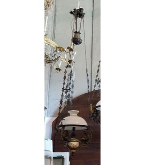 lamp177 - triptych of chandeliers, period &#39;8 /&#39; 900, different sizes     