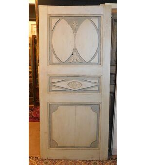 ptl342 carved and lacquered Charles X door, meas. 207 x 93 cm     