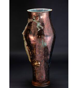 50s luster decorated ceramic vase Federico Quatrini     