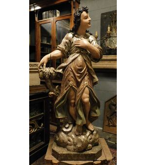 dars439 - statua policroma rappresentante Arcangelo, cm l 60 x h 140 