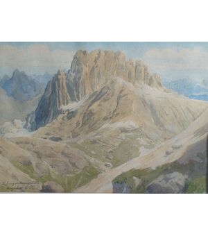 Fine aquarello  di montagna 
