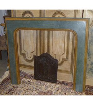 Fireplace tempera painting frame made from century Venetian