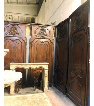 pts275 n. 4 doors with carved walnut frame, mis. H298 x 120