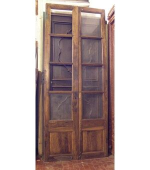 pti445 glass door in walnut, mis. 105 x 257 cm
