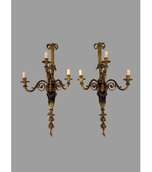 Coppia di appliques in bronzo