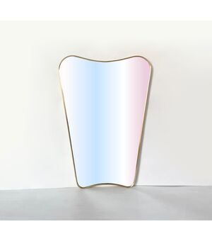 Specchio "scudino" in ottone - Vintage 1970