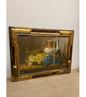 Antico dipinto olio su cartone di scuola francese 1930, 70x90cm