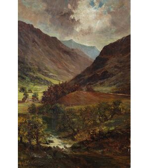 Pittore europeo (datato 1925) - Paesaggio montano.