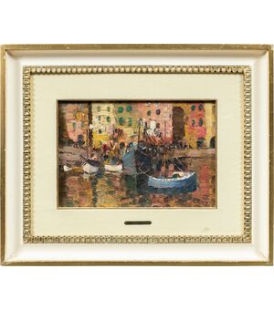 Erma Zago (Bovolone 1880 - Milano 1942) - Il porto di Genova.