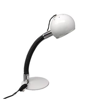 1970s Stunning Space Age White Eyeball Table Lamp by Reggiani. Made in Italy