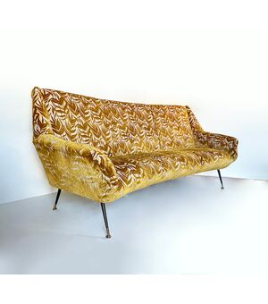Divano foliage ocra - Vintage 1970