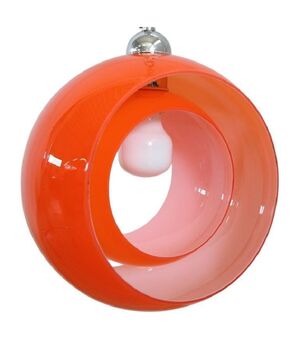 Lampada a sopsensione anni '60 in vetro di Murano incamiciato