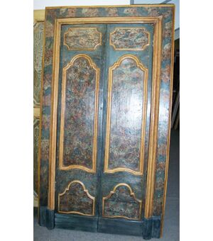 Porta con telaio o stipo a muro marmorizzata XVII secolo
