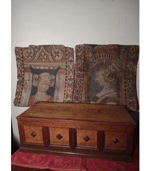 Grande scatola toscana in noce XVIII secolo