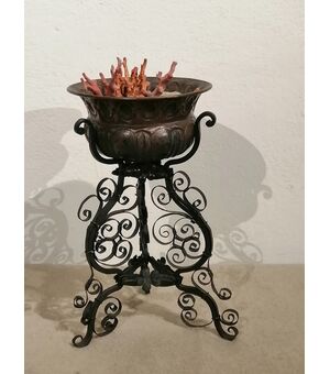 Piccolo braciere del '700 in ferro e rame