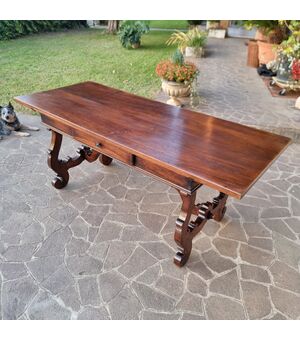 Grande Tavolo Fratino Toscano del 1800 in Noce