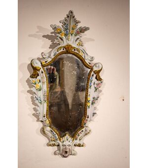 Coppia di specchiere del '700 in maiolica - Bassano