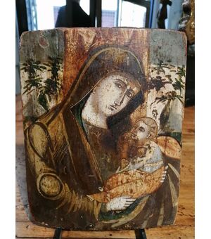 Tavoletta veneto-cretese del '500 - Madonna con bambino