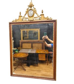 (3)Cornice Specchiera del 700 Luigi XVI con Cimasa Dorata Venezia