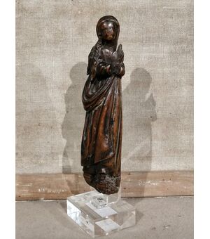 Scultura del XV secolo in legno  - Maddalena trasportata dagli angeli