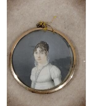 Miniatura dell'800 - ritratto di donna
