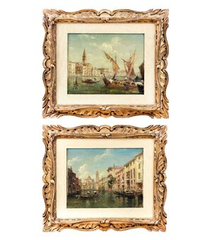 Coppia Vedute Veneziane