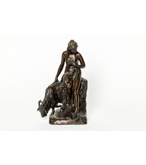 Dal modello di Pierre Juli (1731-1804)La ninfa Amaltea e la capra - Francia XIX secolo - Dal modello di Pierre Julien (1731-1804)-