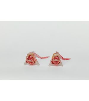 Coppia di pesci in vetro di Murano - Salviati primi anni del '900 - piccole mancanze