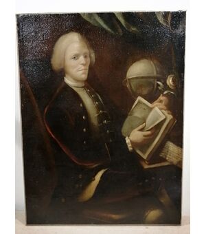 Ritratto di studioso nel suo laboratorio - '700 - Olio su tela