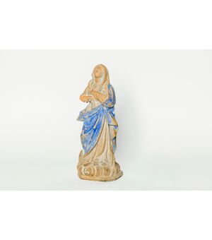 Madonna in terracotta con policromia originale - XVIII secolo