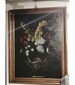 Splendida natura morta con fiori XVII secolo. Olio su tela in buone condizioni.