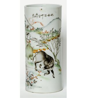 Vaso cinese in ceramica dipinta - Cina - Dinastia Qing (Cina Manchu) (1692-1911)