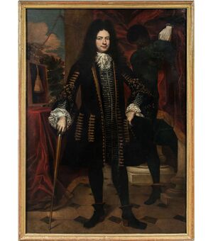 Giovanni Bernardo Carbone (Genova 1614 – Genova 1683) - Ritratto di gentiluomo.