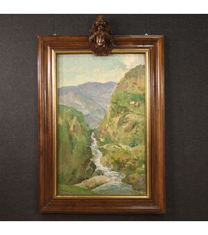 Dipinto italiano paesaggio firmato del XX secolo