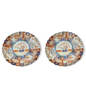 GRANDE COPPIA DI PIATTI IMARI - GIAPPONE - IMARI