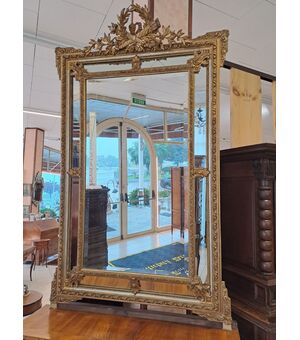 Specchio - Specchiera del 700 con cornice foglia oro H 180 - L 110