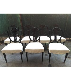 GRUPPO DI 7 SEDIE INGLESI.