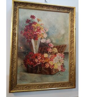 Quadro con fiori firmato