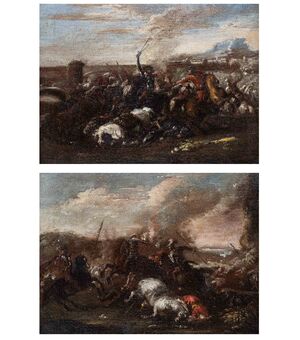 Francesco Graziani (attivo nella seconda metà del XVII secolo), Scene di battaglia