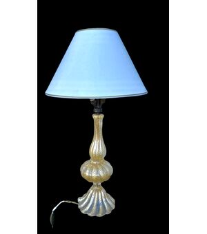 Lampada  in vetro ‘cordonato oro’. Barovier & Toso. Murano.