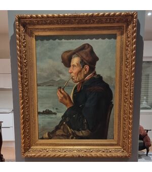 Pescatore napoletano pittura dell’800 firmato Duranti alta qualità