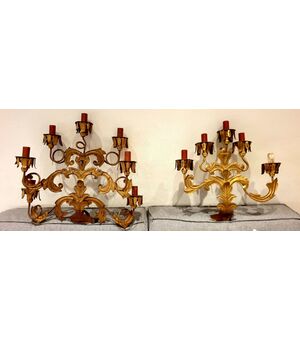 COPPIA DI APPLIQUE DORATO 900