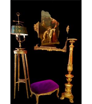 Candeliere in legno dorato