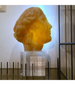 Scultura accademica del ‘900 in cera testa di Venere effetto ambra