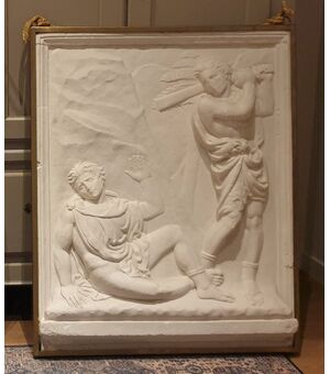 ALTORILIEVO ART DECO' IN GESSO CAINO ED ABELE