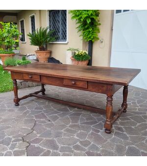 Grande Tavolo Fratino in Noce del 700 Toscano