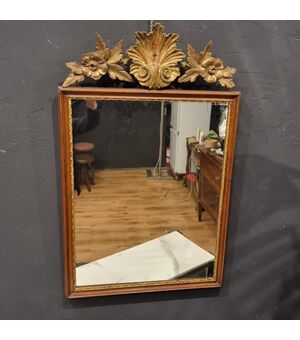 (1)Cornice Specchiera del 700 Luigi XVI con Cimasa Dorata Venezia