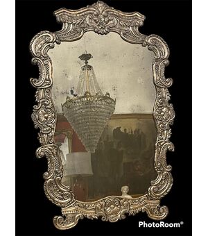 Specchiera in metallo argentato